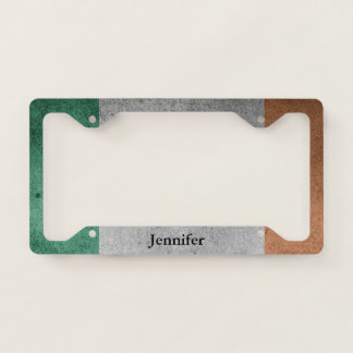 Irish Flag Grunge License Plate Frame
