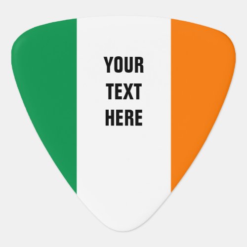 Irish flag guitar pick with personalized text