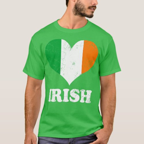 Irish Flag Heart Love Ireland St Patricks Day T_Shirt