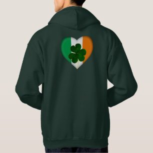 Irish Flag Heart Shamrock Clover St. Patrick Hoodie