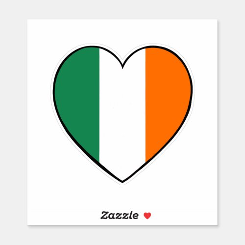 Irish flag heart sticker