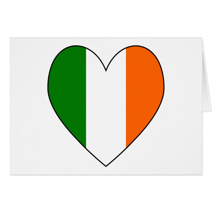 Irish Flag Heart Valentine Greeting Card