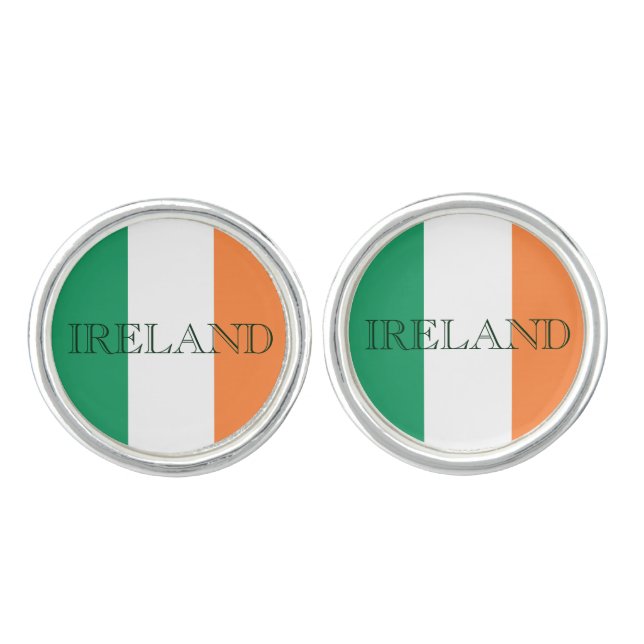 Irish Flag Ireland clcnt Cufflinks (Front)