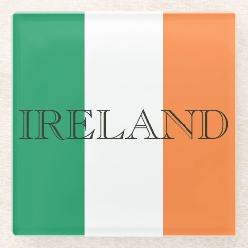 Irish Flag Ireland coastercnt Glass Coaster