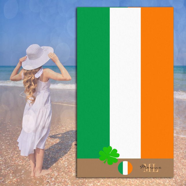 Irish flag & Ireland monogrammed / beach towel (Creator Uploaded)