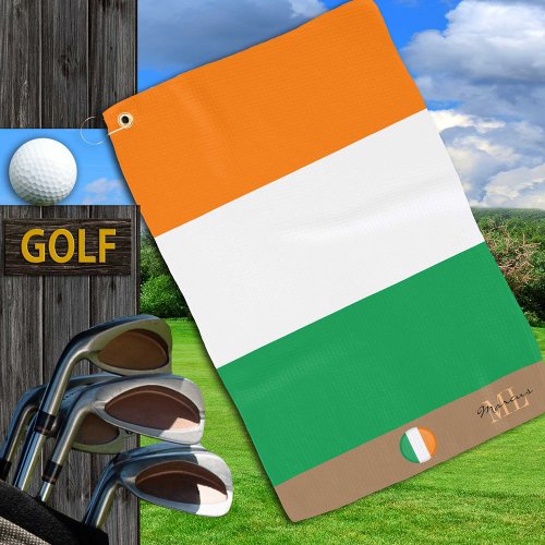 Irish flag  Ireland monogrammed Golf Towel