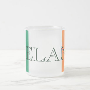 Irish Flag Ireland mugt Frosted Glass Coffee Mug