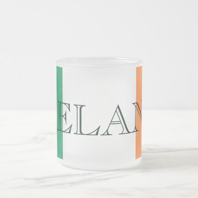Irish Flag Ireland mugt Frosted Glass Coffee Mug (Center)