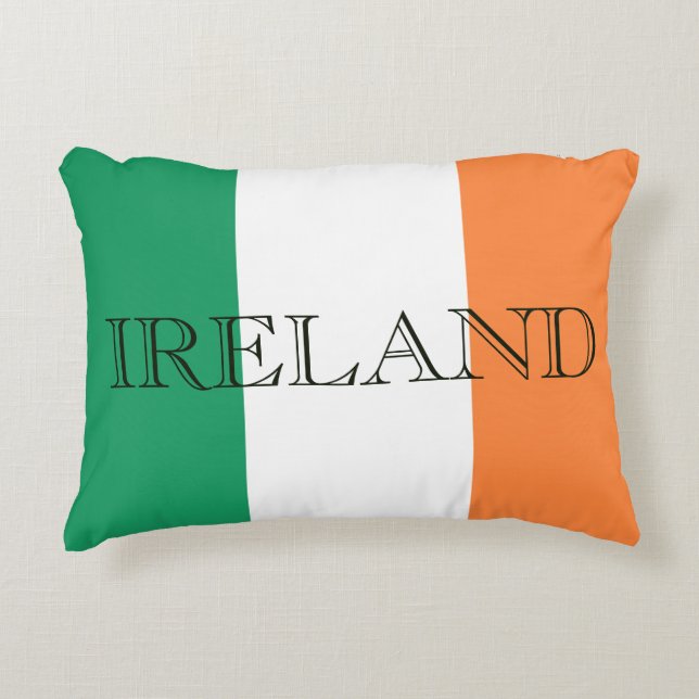 Irish Flag Ireland overlay tpcnt Accent Pillow (Front)