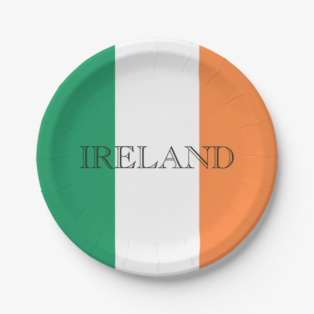 Irish Flag Ireland ppcnt Paper Plates (Front)