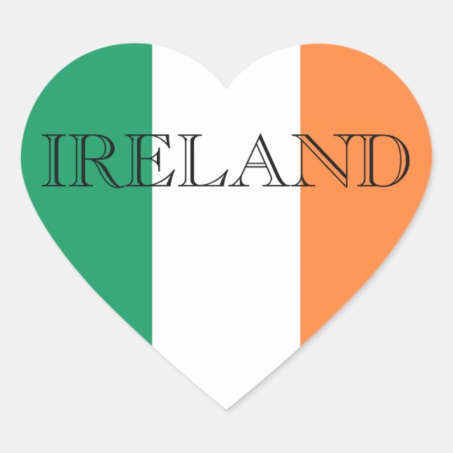 Irish Flag Ireland stkcnt Heart Sticker (Front)