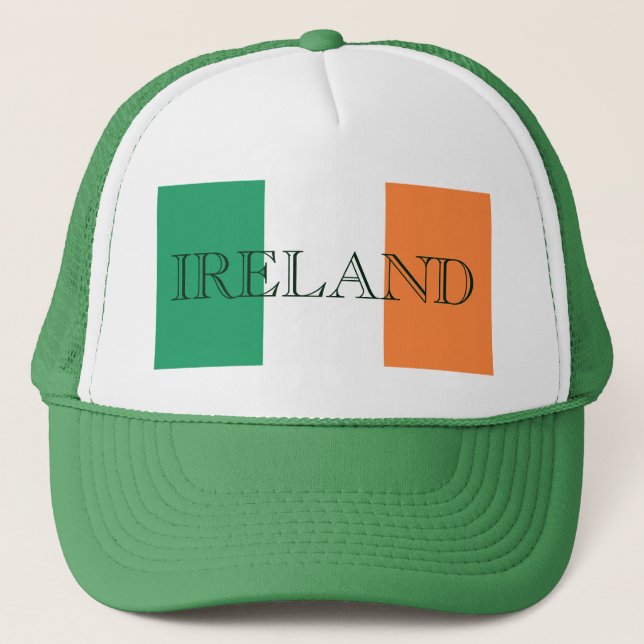 Irish Flag Ireland tht Trucker Hat (Front)