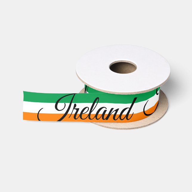 Irish Flag & Ireland travel, holiday / sports Satin Ribbon (Spool)