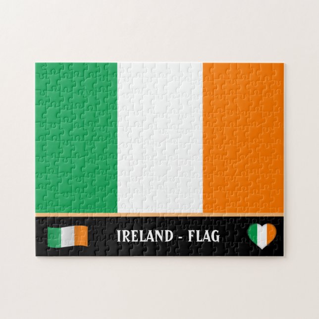 Irish Flag & Irish country / Ireland Jigsaw Puzzle (Horizontal)