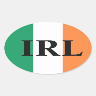 Irish Flag IRL stkcnt Oval Sticker