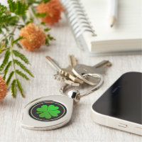 Irish Flag Keychain, Shamrock, Ireland St Patrick