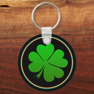 Irish Flag Keys, Lucky Clover Ireland / St Paddy Keychain