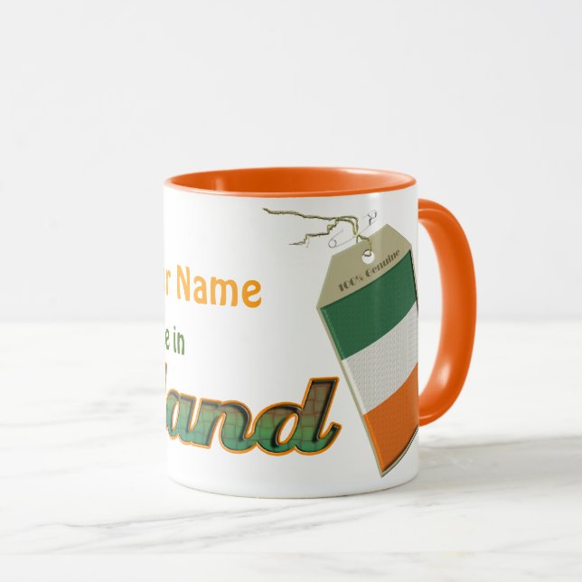 Irish Flag Label Personalize it! Mug (Front Right)