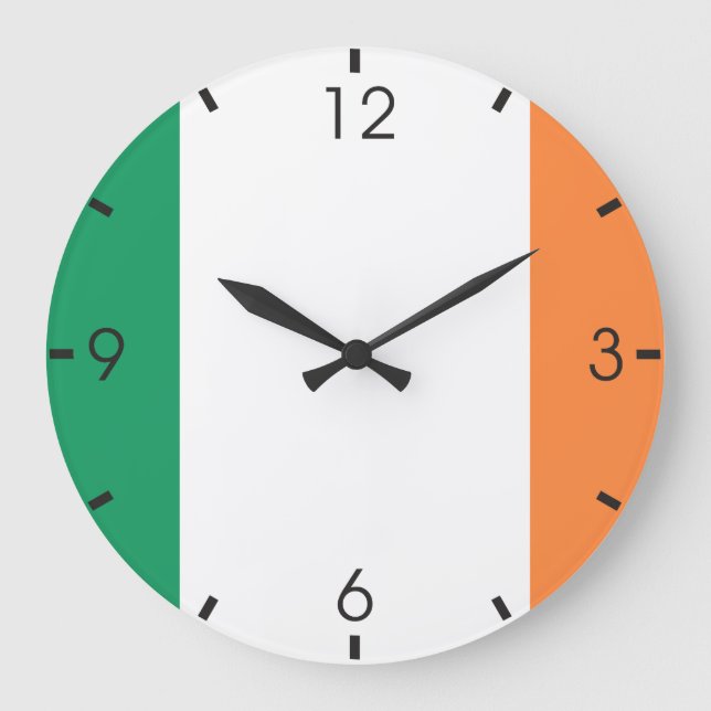 Irish Flag Large Clock (Front)