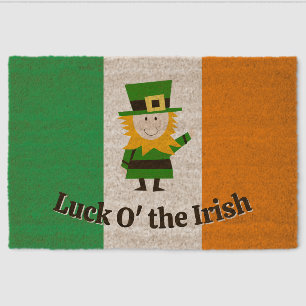 Irish Flag Leprechaun Design Coir DoorMat Fiber Doormat