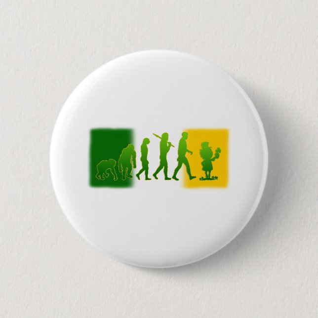 Irish flag Leprechaun evolution gear Button (Front)