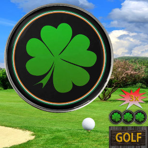 Irish Flag, Lucky Clover Golf Ball Marker, Ireland Golf Ball Marker