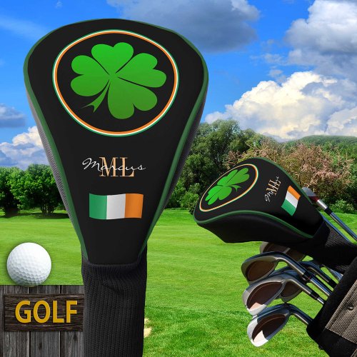 Irish Flag Lucky Monogram Golfing Ireland Golf Head Cover