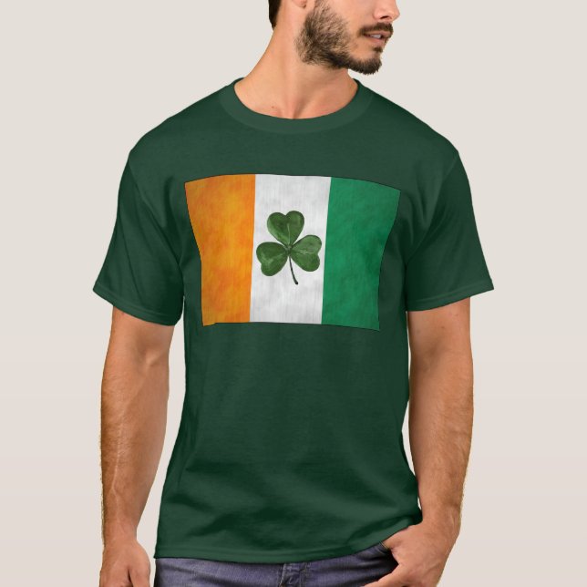 Irish Flag Lucky Shamrock T-Shirt (Front)