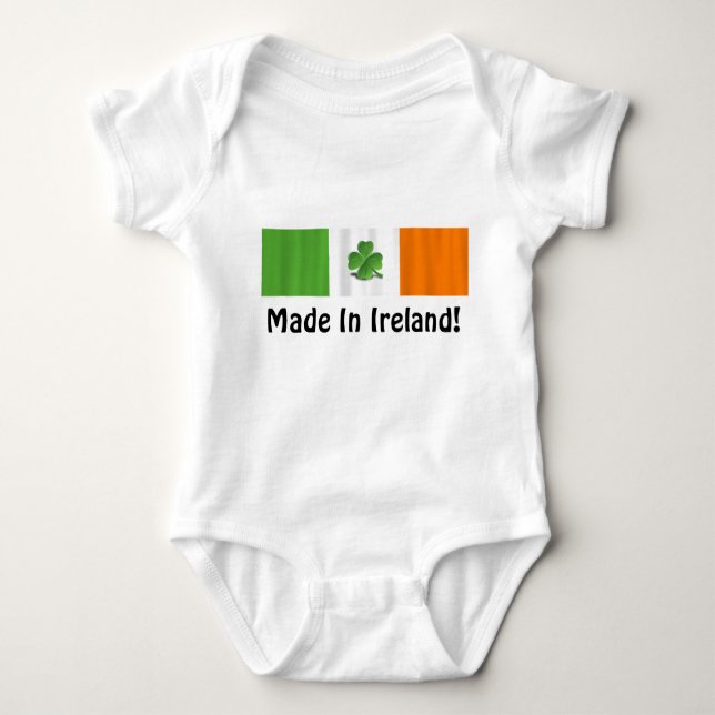 Irish Flag 'Made In Ireland' Baby Bodysuit (Front)