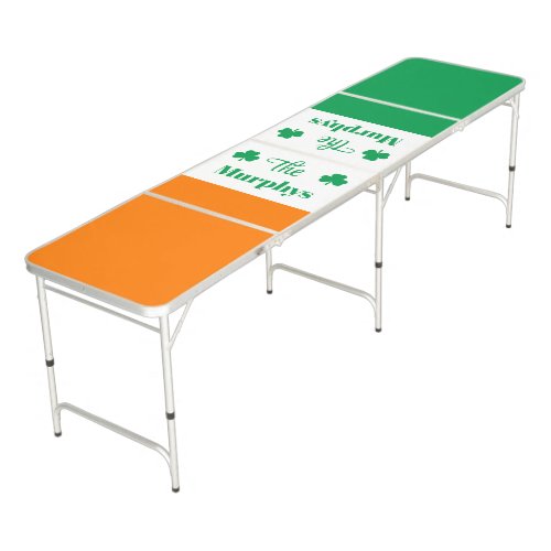 Irish Flag Monogram Beer Pong Table