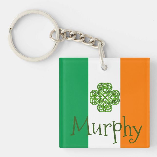 Irish Flag Murphy Key Ring (Front)