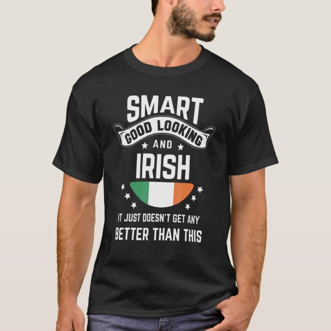 Irish Flag Native Pride  Ireland Irish Roots T-Shirt (Front)