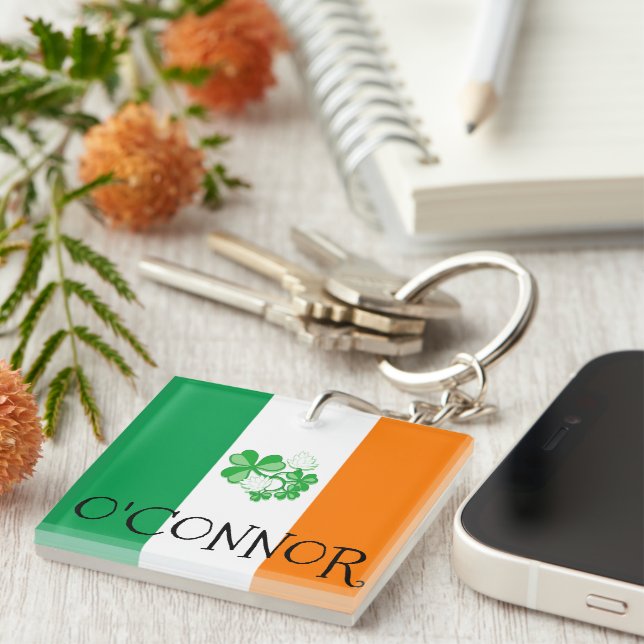 Irish Flag O,CONNOR Key Ring (Front Right)