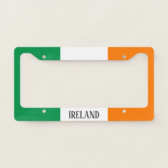 Irish flag of Ireland car license plate frame (Front)