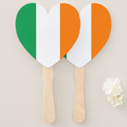 Irish flag of Ireland custom heart shape wedding Hand Fan
