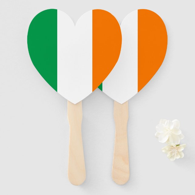 Irish flag of Ireland custom heart shape wedding Hand Fan (Front and Back)