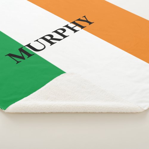 Irish flag of Ireland custom Sherpa fleece blanket