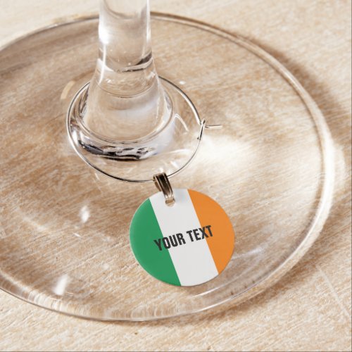 Irish flag of Ireland custom wine glass charms