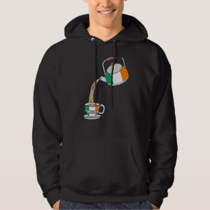 Irish Flag Of Ireland With Teapot & Teacup Hoodie