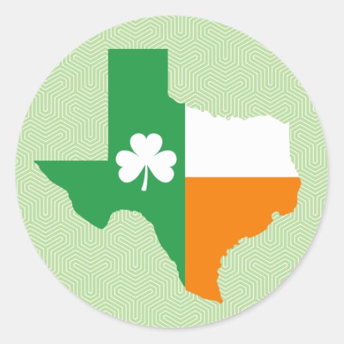 Irish Flag of Texas Classic Round Sticker