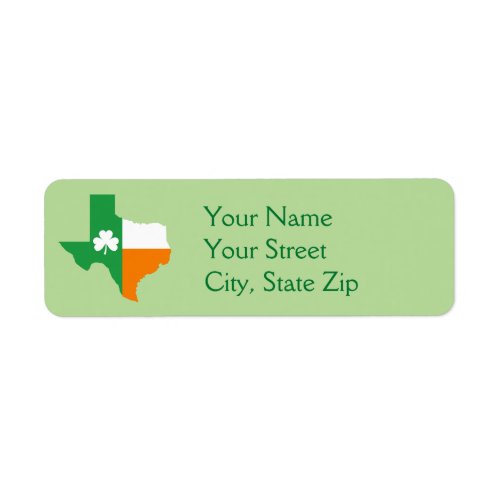 Irish Flag of Texas Label