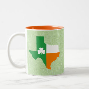 Irish Flag of Texas Two-Tone Coffee Mug
