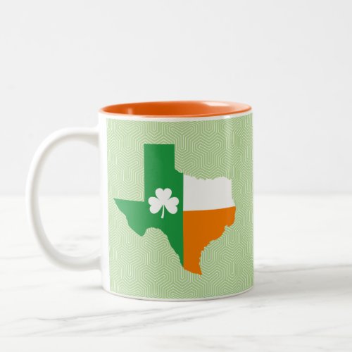Irish Flag of Texas Two_Tone Coffee Mug