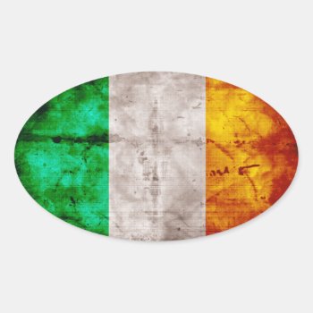 Irish Flag Oval Sticker by FlagWare at Zazzle