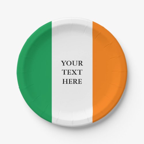 Irish flag paper plates for St Patricks Day party