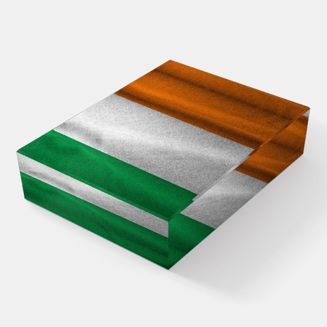 Irish Flag Paperweight (Angled)