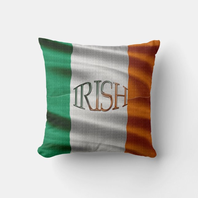 Irish Flag Patriotic Celtic Ireland Throw Pillow (Front)