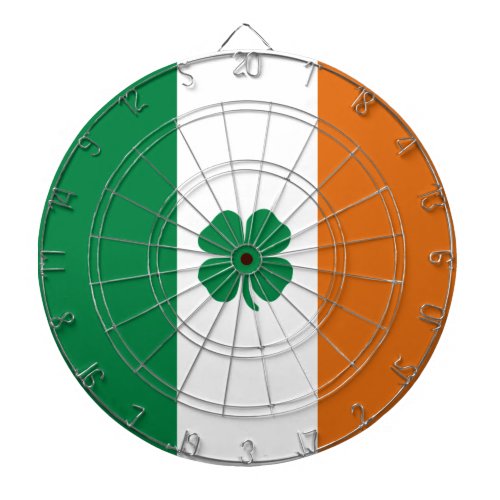 Irish Flag Patriotic Ireland Flag Four Leaf Clover Dart Board