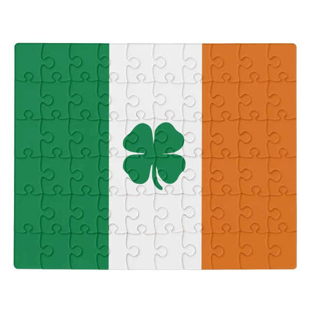 Irish Flag Patriotic Ireland Flag Four Leaf Clover Jigsaw Puzzle (Puzzle Horizontal)