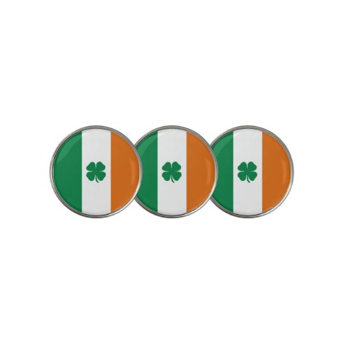 Irish Flag Patriotic Ireland Flag Lucky Clover Golf Ball Marker